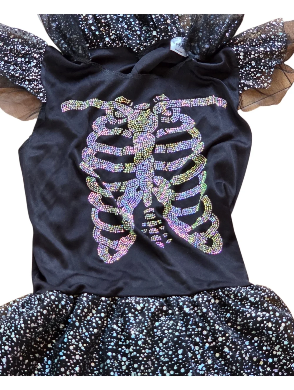 Spirit Halloween Tutu Skeleton Sparkly Costume Girls M (8-10) - Picture 3 of 12